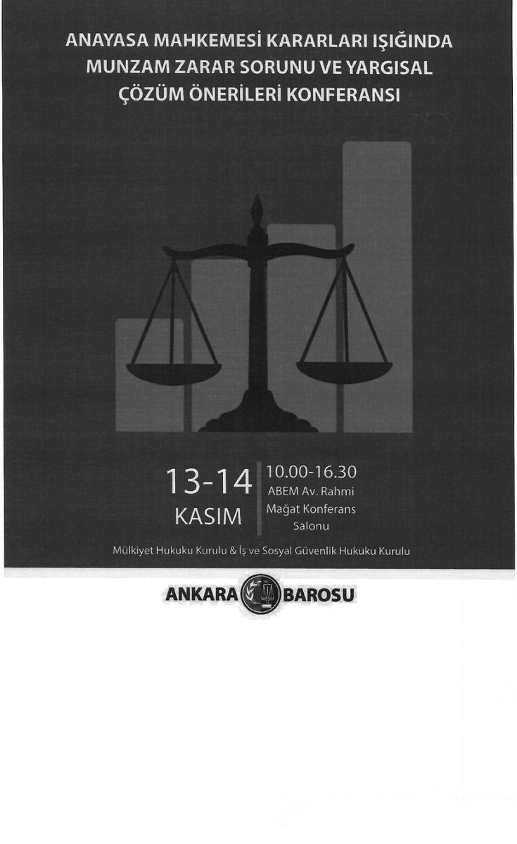 Anayasa Mahkemesi Kararları Işığında Munzam Zarar Sorunu ve Yargısal Çözüm Önerileri Konferansı — Afiş