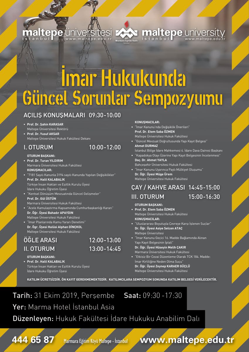 Symposium on Current Issues in Zoning Law (Maltepe University) — Poster