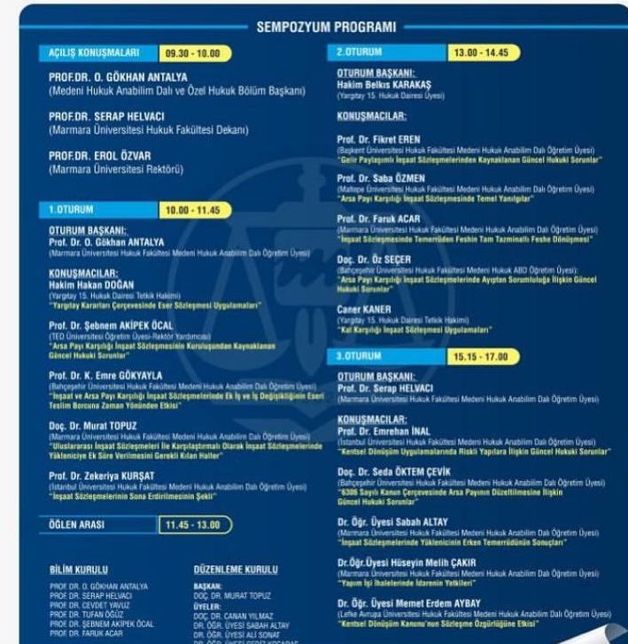 Construction Law Symposium (Marmara University, 2019) — Poster