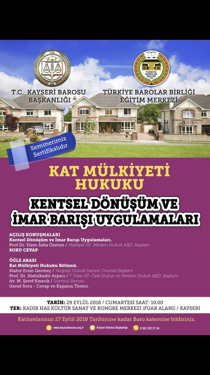 Condominium Law: Urban Regeneration and the Zoning Amnesty (Kayseri Bar) — Poster