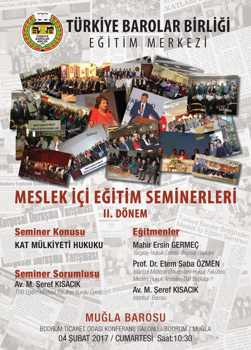 Anwaltskammer Muğla: Fortbildungsseminar Wohnungseigentumsrecht — Plakat