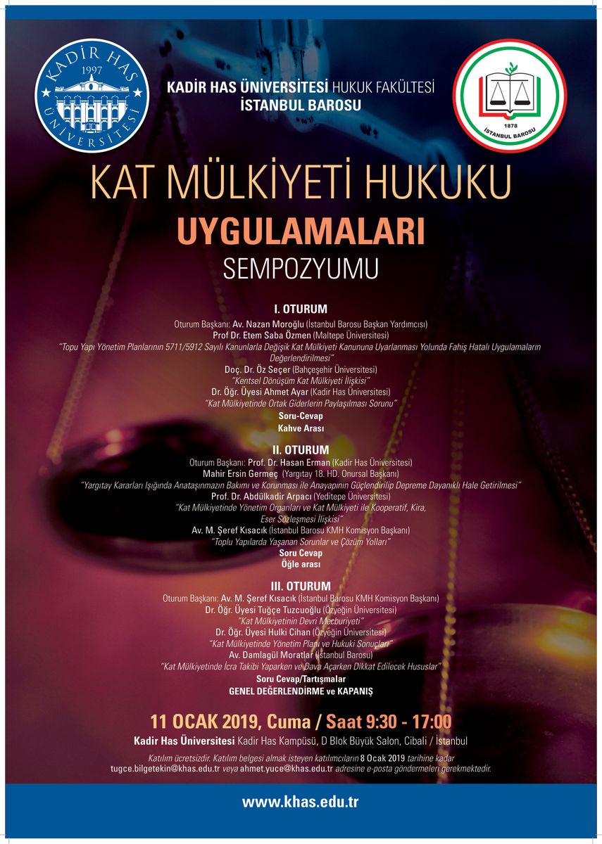 Symposium on Condominium Law in Practice (Kadir Has University and Istanbul Bar) — Poster