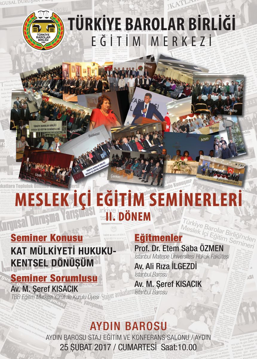 Aydın Bar: Condominium Law and Urban Regeneration Seminar — Poster