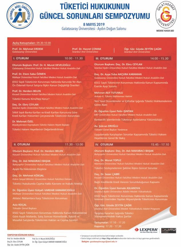 Symposium on Current Issues in Consumer Law (Galatasaray University, 2019) — Poster