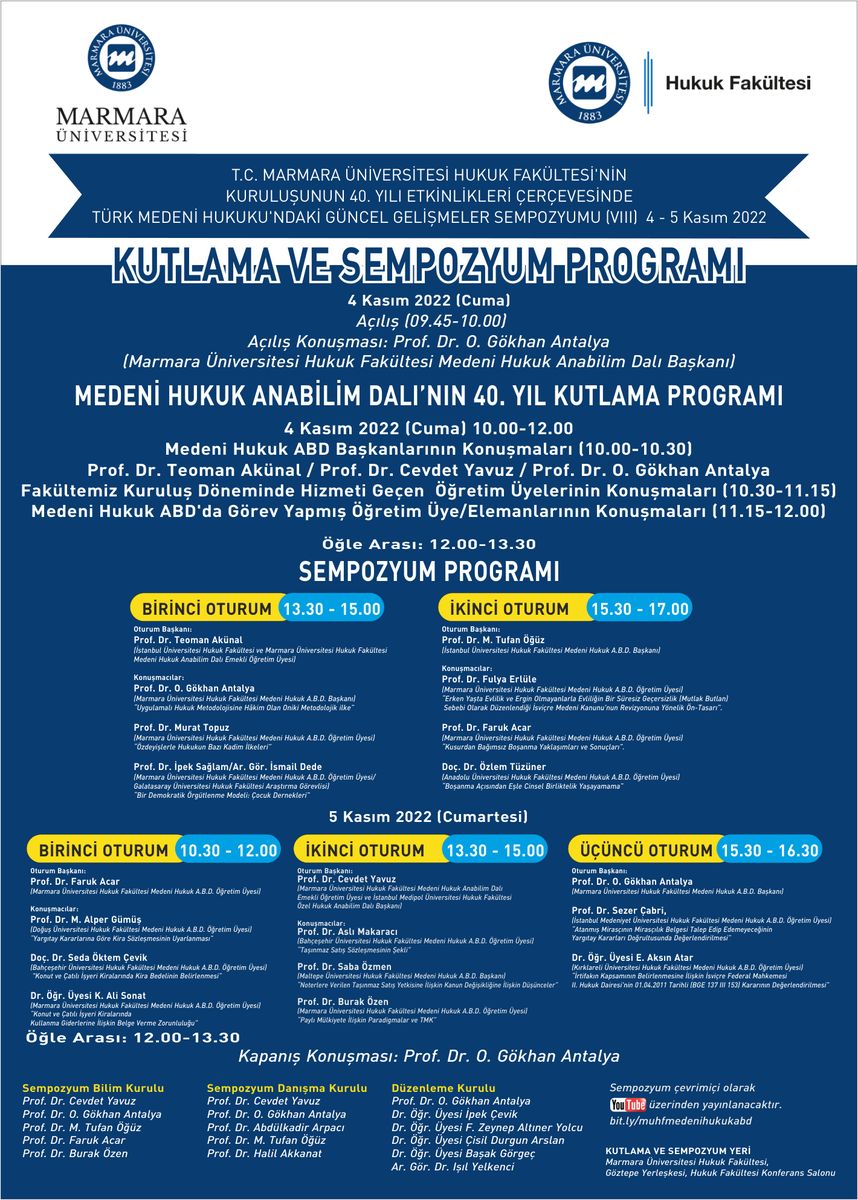 8th Symposium on Current Developments in Turkish Civil Law — Marmara University — Poster