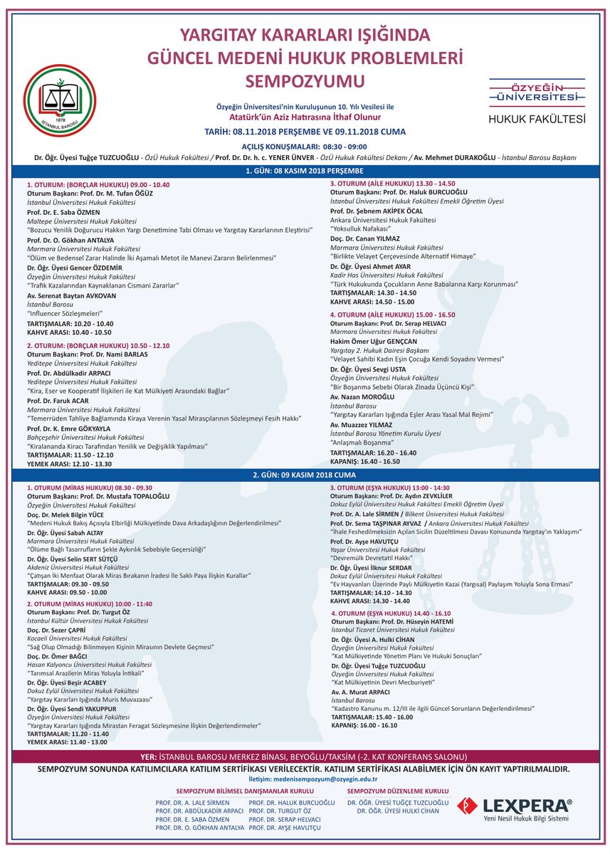 Symposium zu aktuellen zivilrechtlichen Problemen im Licht der Rechtsprechung des Kassationshofs — Plakat